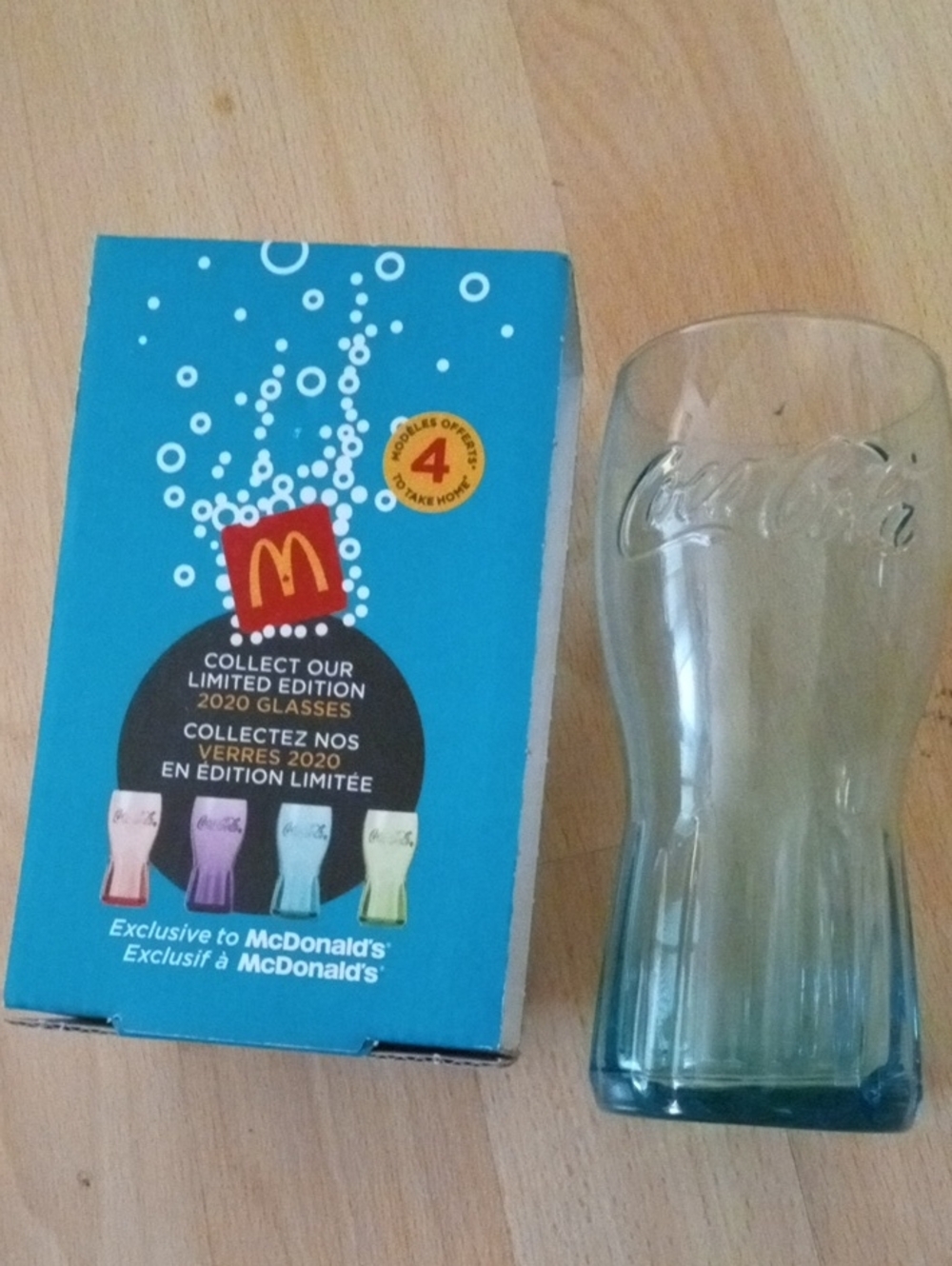 McDonald's Blue-Tinted Coca-Cola Collectible Glass